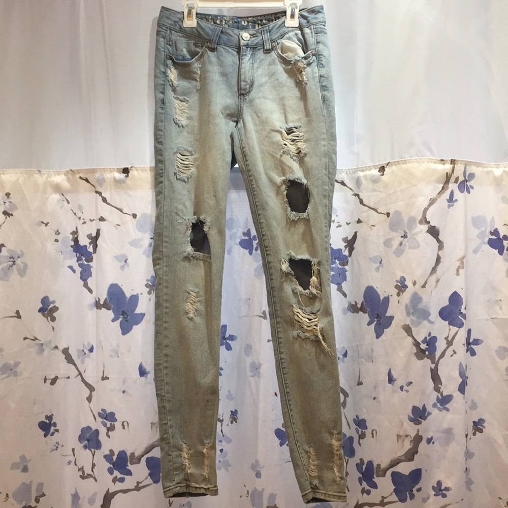 Faded ripped jeans